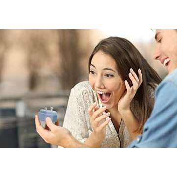 BLUTETE Velvet 2 Slots Ring Box for Weddings and Engagements