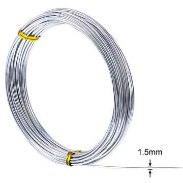 TecUnite Aluminum Craft Wire for Sculpting Armature Bendable Craft Wire for DIY Jewelry Making (1 Ro...