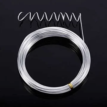 TecUnite Aluminum Craft Wire for Sculpting Armature Bendable Craft Wire for DIY Jewelry Making (1 Roll,Silver,10 M x 1.5 mm)
