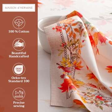 Maison d' Hermine Napkins 20"x20" 100% Cotton Decorative Washable Table Cloth Napkin for Gifts, Kitc...