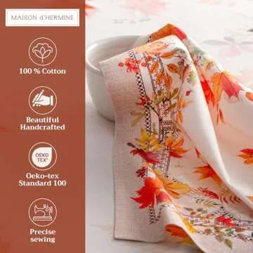 Maison d' Hermine Napkins 20"x20" 100% Cotton Decorative Washable Table Cloth Napkin for Gifts, Kitc...