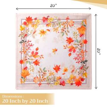 Maison d' Hermine Napkins 20"x20" 100% Cotton Decorative Washable Table Cloth Napkin for Gifts, Kitchen, Party, Wedding, Restaurant & Camping, Amarante - Thanksgiving/Christmas (Set of 4)