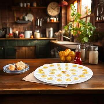 HIC Porcelain Deviled Egg Dish, 13-inch