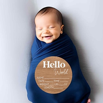 Newborn Hello World Sign - Baby Birth Announcements