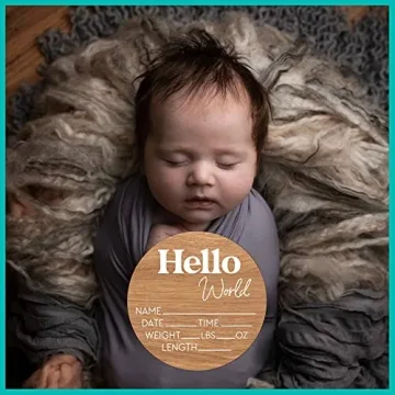 Newborn Hello World Sign - Baby Birth Announcements