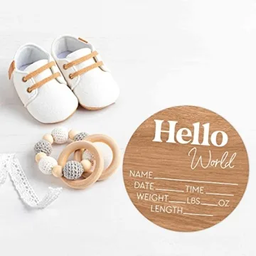 Newborn Hello World Sign - Baby Birth Announcements