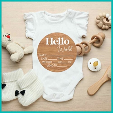Newborn Hello World Sign - Baby Birth Announcements