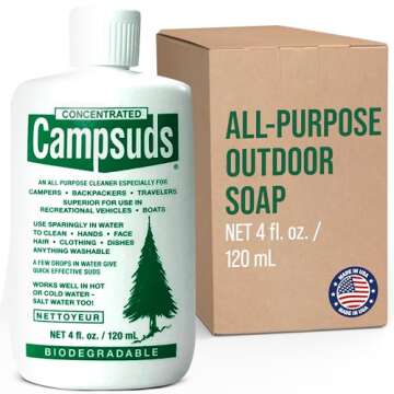 Sierra Dawn Outdoor Soap - Premium Biodegradable Camping & Backpacking Essential - All-Purpose Natural Soap for Dishes, Clothes & Personal Care - Trusted by Outdoor Enthusiasts, 4 Ounce