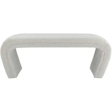 Meridian Furniture 155Cream Odelia Collection Modern | Contemporary Boucle Fabric Upholstered Nesting Bench, Cream, 48" W x 19" D x 17.5" H