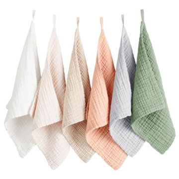 Konssy Baby Muslin Washcloths Set - Ultra Soft & Absorbent