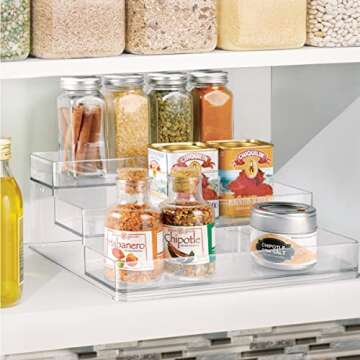 iDesign Linus 3-Tier Organizer - Clear and BPA-Free