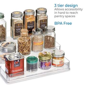 iDesign Linus 3-Tier Organizer - Clear and BPA-Free