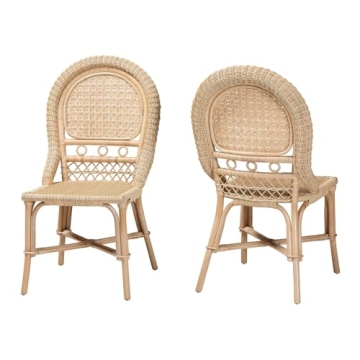 Rattan Bohemian Dining Chair Set for Modern Homes