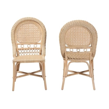 Rattan Bohemian Dining Chair Set for Modern Homes