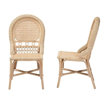 Rattan Bohemian Dining Chair Set for Modern Homes