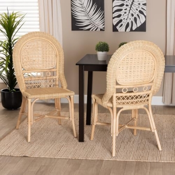 Rattan Bohemian Dining Chair Set for Modern Homes