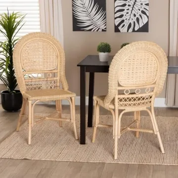 Rattan Bohemian Dining Chair Set for Modern Homes