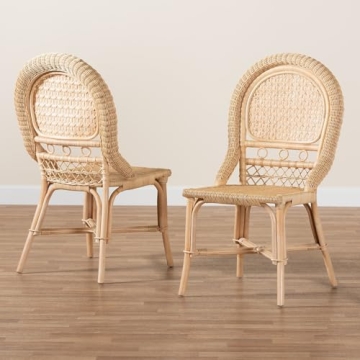 Rattan Bohemian Dining Chair Set for Modern Homes