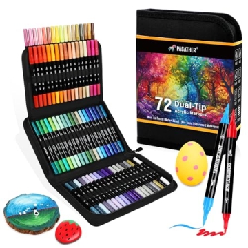 72 Colors Dual Tip Acrylic Paint Markers - Perfect for Art Projects