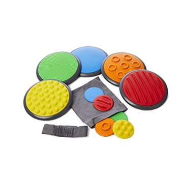 GONGE Tactile Sensory Discs - Starter Set - 10 Textured Stepping Discs, Sensory Exploration, Cogniti...