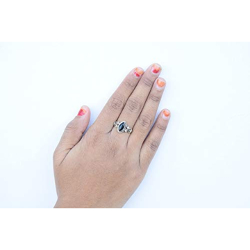 Black Onyx Stone Ring For Women in 925 Sterling Silver