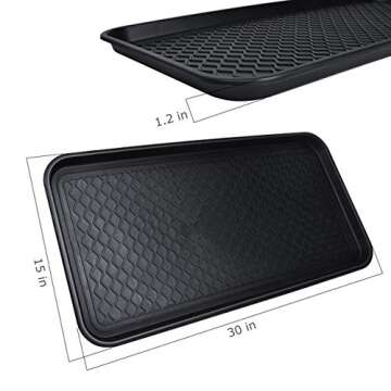CHAIRLIN 2 Packs Waterproof Large Shoe Tray – All Purpose Boot Mat for Entryway & Pet Food Tray