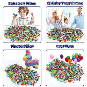 Amy&Benton 200PCS Goodie Bag Fillers for Kids Birthday Pinata Filler Toy Assortment Prizes for Kids ...