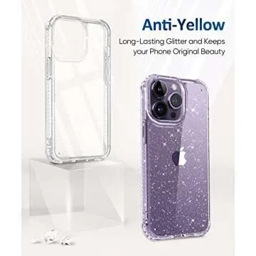 Stylish MIODIK iPhone 14 Pro Max Glitter Case & Protectors