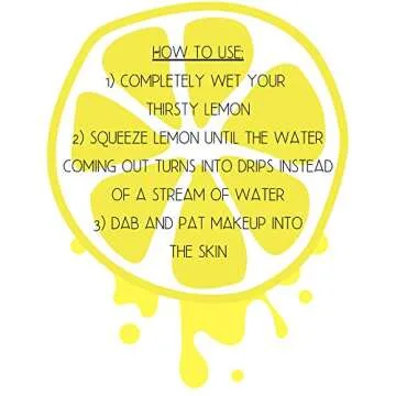 Thirsty Lemon Makeup Sponge by Ally Things Beauty | Yellow Lemon Shaped Makeup Blender for Liquid Foundation, Cream or Powder Blending - Cosmetic Applicator - Cute & Latex-Free Daily Beauty Sponge