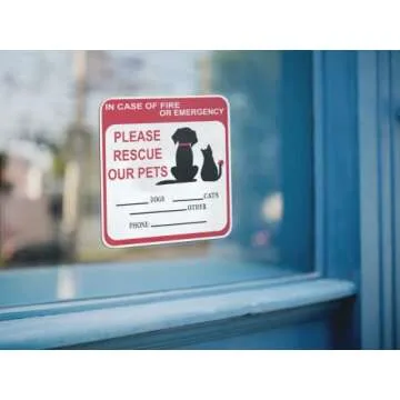 Emergency Rescue Pet Alert Stickers - 5 Inch Durable Design