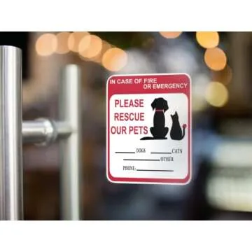 Emergency Rescue Pet Alert Stickers - 5 Inch Durable Design