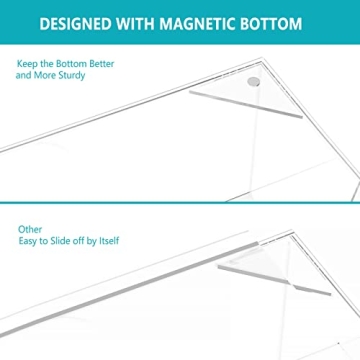 HBlife Tissue Dispenser Box Cover Rectangular Clear Acrylic Mask Case Holder with Magnetic Bottom, Dryer Sheet Holder for Car, Bathroom, Laundry, Office, Counter and Table, 9.84 x 5.02 x 3.54 Inches