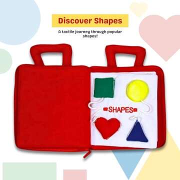 My Quiet Book by Pockets of Learning Montessori Basic Life Skills Activity Toy | Interactive Early Education Preschool Activity Busy Book for Toddlers & Children Soft Fabric Original Quiet Travel Book