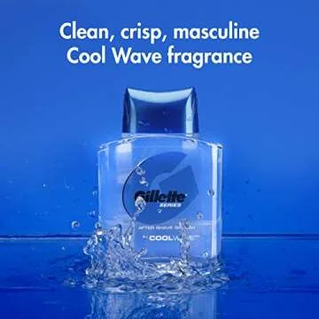 Gillette Series Cool Wave After Shave, Aftershave for Men, After Shave Cologne Men, 3.3 fl oz, 100 ml, After Shave Lotion for Men, Post Shave Balm Men, Aftershave, Mens Aftershave, Aftershave Balm