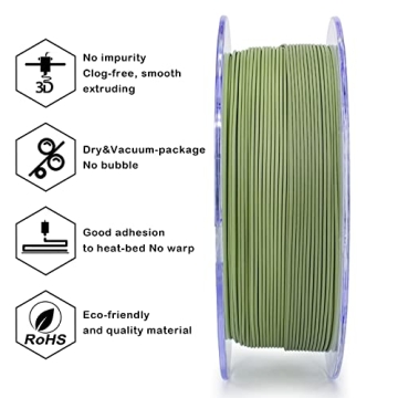 ZIRO 3D Printer Multicolor Matte PLA Filament 1.75mm 1KG