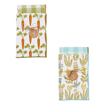 Mud Pie Spring Towel Set, Carrot; 26" x 16.5"