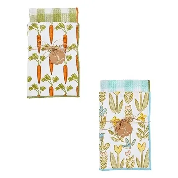 Mud Pie Spring Towel Set, Carrot; 26" x 16.5"