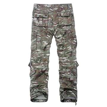 Match Men's Wild Camouflage Cargo Pants - Relaxed Fit, 8 Pockets, Adjustable Waist