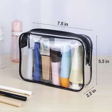 Wedama TSA Approved Toiletry Cosmetic Bags for Men and Women 2 Pack with Zipper Carry on Airline Air...