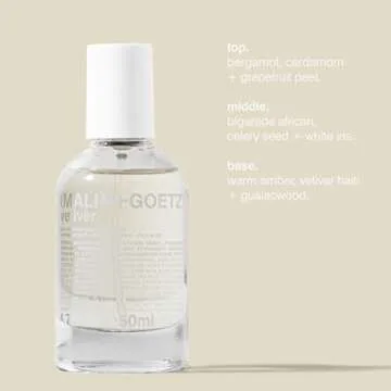 Malin + Goetz Vetiver Eau de Parfum, 1.7 Fl. Oz. – Men & Women's Perfume, Clean & Earthy Fragrance, Scented Perfume, Newly Cut Grass & Citrus Peel Scent, Vegan & Cruelty Free