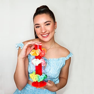 FROG SAC Scrunchie Organizer Tower for Teens - Neon Pink