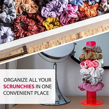 FROG SAC Scrunchie Organizer Tower for Teens - Neon Pink