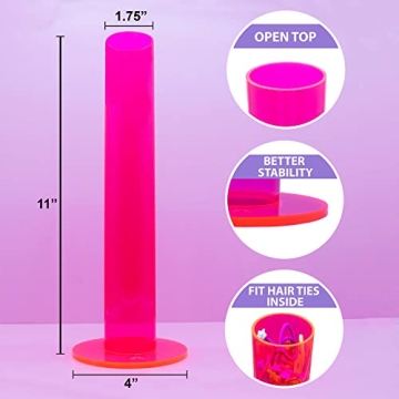 FROG SAC Scrunchie Organizer Tower for Teens - Neon Pink