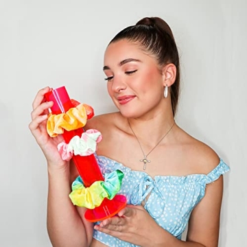 FROG SAC Scrunchie Organizer Tower for Teens - Neon Pink