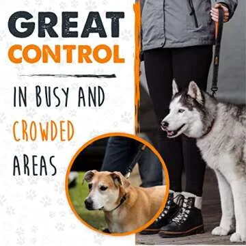 Mighty Paw Short Dog Leash - Comfortable Padded Handle - Traffic Control Lead - Short Leash for Dog Training - Clip Handle - Padded Handle - (18 in, Black)