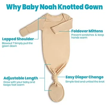 Newborn Baby Knotted Gown - Super Soft Infant Sleeper Set