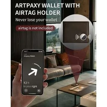 Mens Wallet With AirTag Holder, Bifold Leather RFID Blocking 1 ID Windows 13 Card Holders, Gift Box and Screen Protector Included, AirTag Not Included