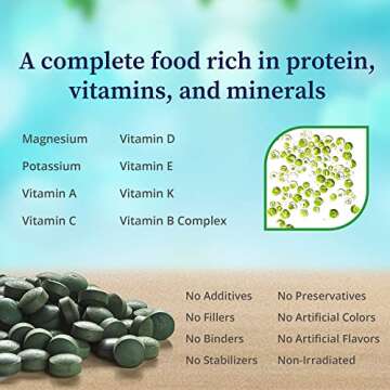 BioPure Chlorella Pyrenoidosa – 100% Organic, Cracked-Cell Wall, Nutraceutical Superfood Packed with Proteins, Vitamins, Minerals & Amino Acids That Supports Metabolism, Detox & Immunity 1000 Tablets