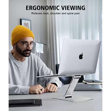 STOON Adjustable Laptop Stand for Ergonomic Working Comfort