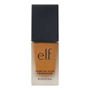 e.l.f. Flawless Satin Foundation, Lightweight & Medium Coverage, Semi-Matte Finish, Vegan & Cruelty-Free, Latte, 0.68 Fl Oz (20mL)